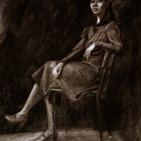(Charcoal and Newsprint, 2006) College life drawing.